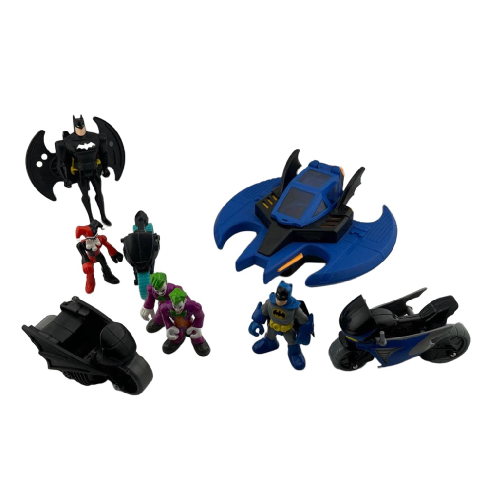 Imaginext DC Comic Batman Action Figures Set of 9 with Vehicles